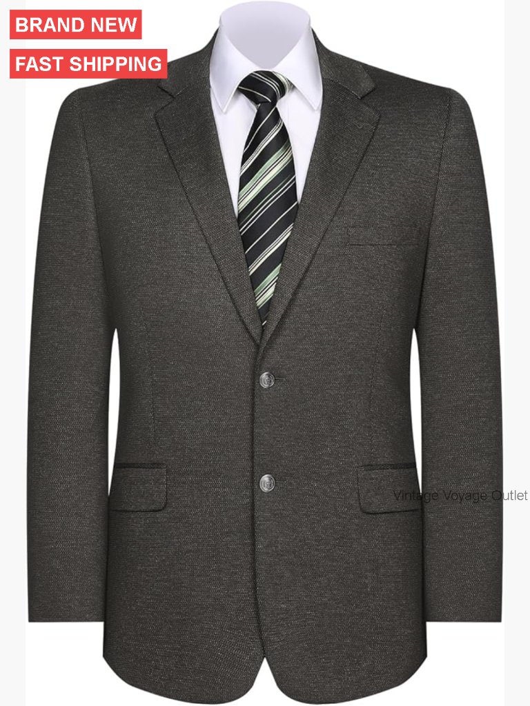 Classic Fit Knit Stretch Blazer Sport Coat Business Casual Jacket